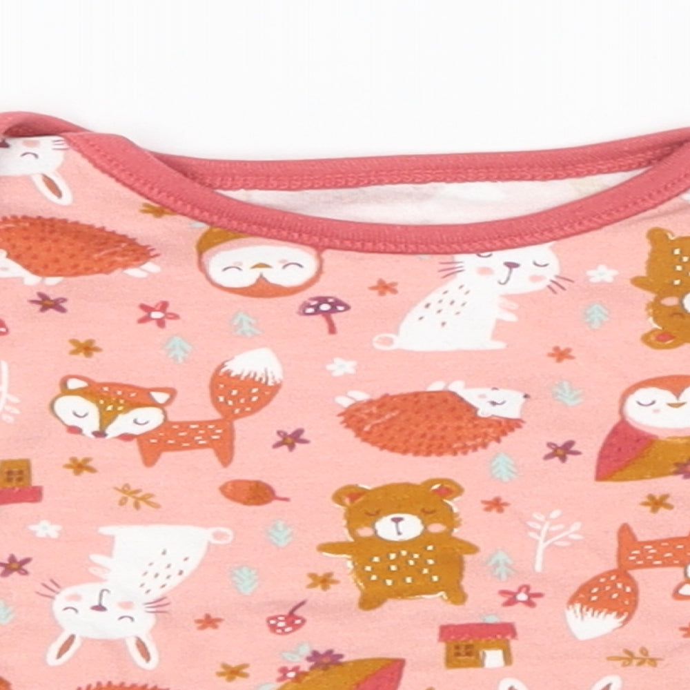 Nutmeg Girls Multicoloured Animal Print  Basic T-Shirt Size 3-6 Months