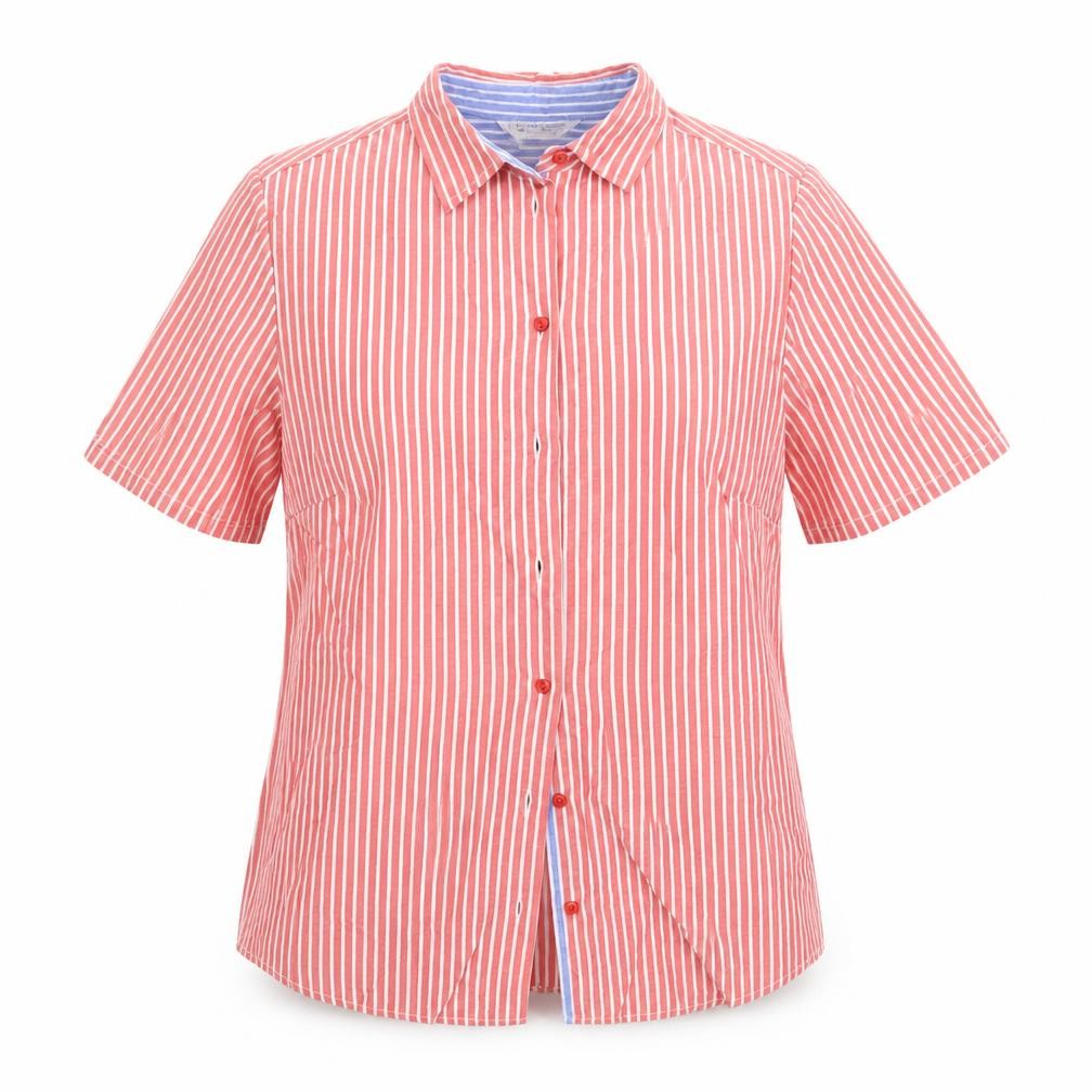 Prewron Womens Red Striped  Basic Button-Up Size 10