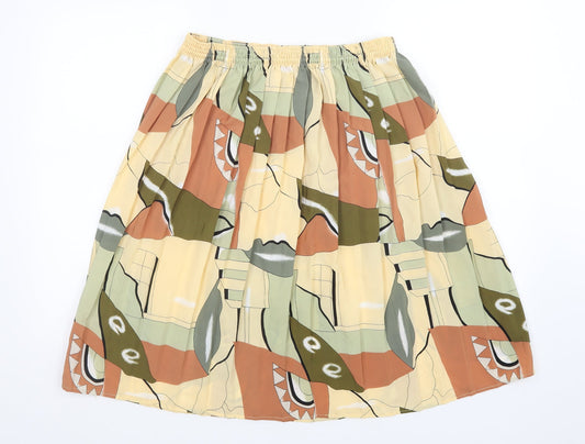 Preworn Womens Multicoloured Geometric  A-Line Skirt Size 30 in