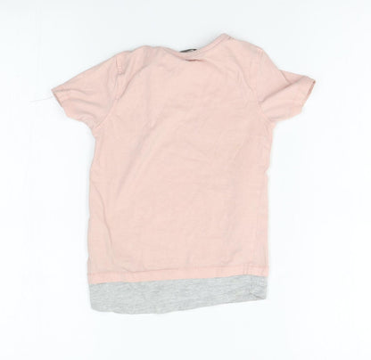 Back view of George girls’ pink basic t-shirt, size 2-3, years