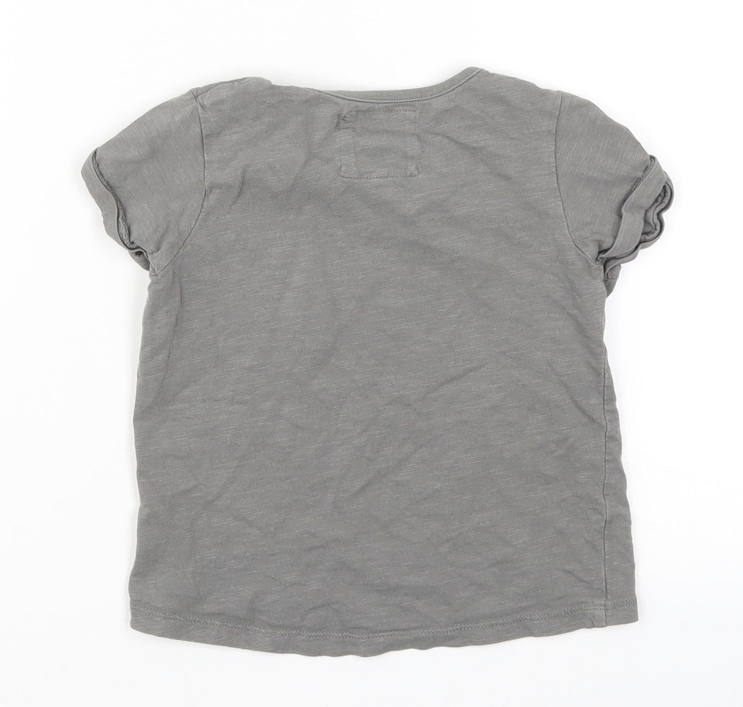 TU Girls Grey Floral  Basic T-Shirt Size 3 Years