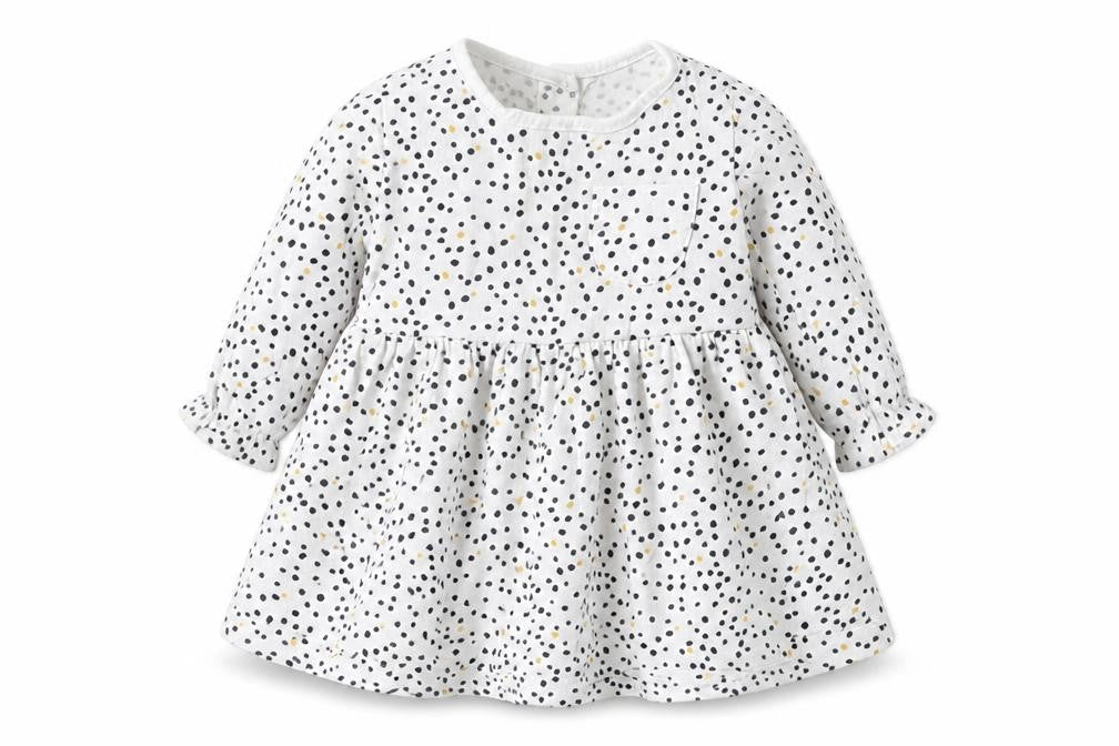 Matalan Girls White Polka Dot  Skater Dress  Size 3-6 Months