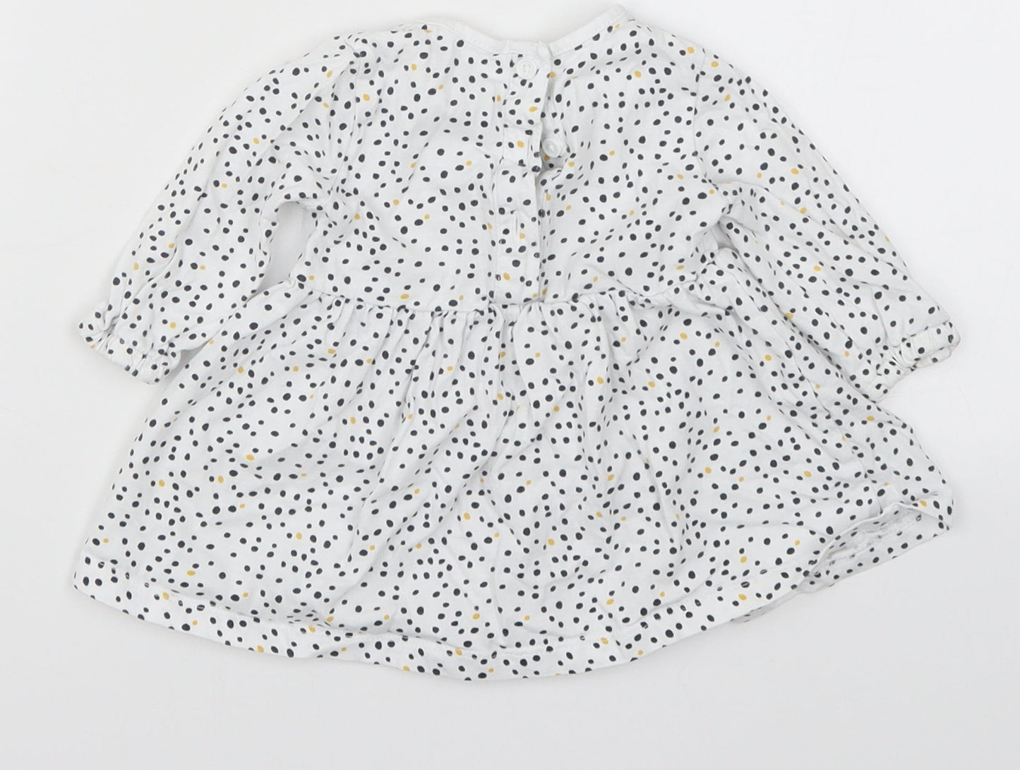 Matalan Girls White Polka Dot  Skater Dress  Size 3-6 Months