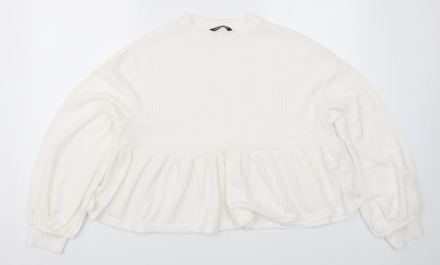 SheIn Womens White   Pullover Sweatshirt Size S