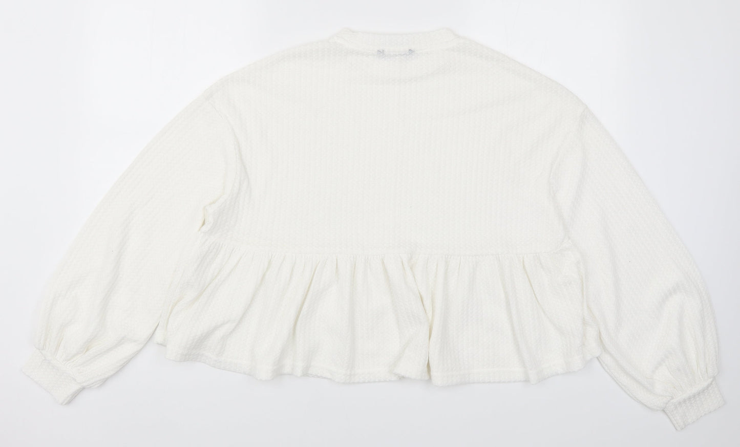 SheIn Womens White   Pullover Sweatshirt Size S