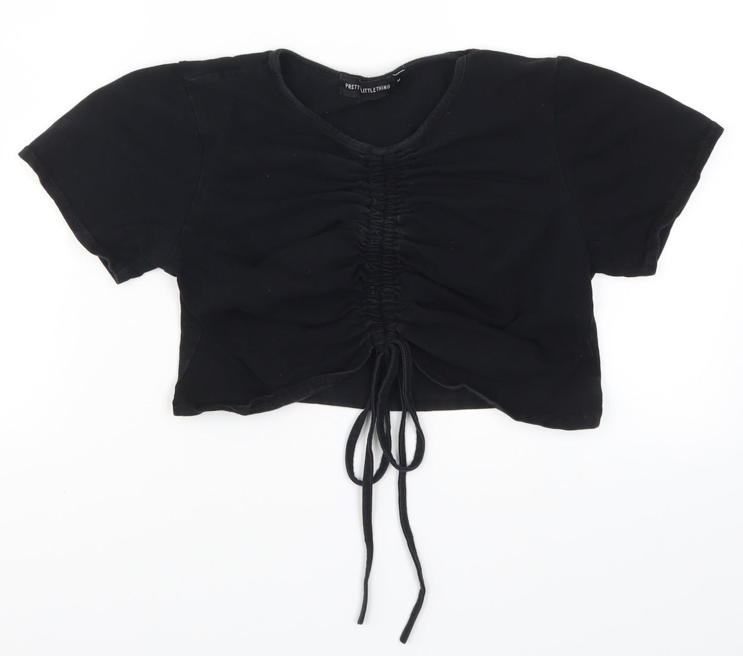 PRETTYLITTLETHING Womens Black   Cropped T-Shirt Size M