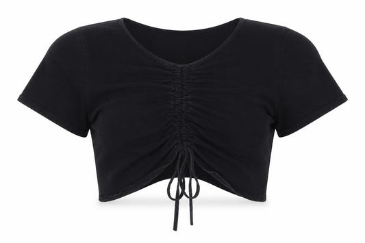 PRETTYLITTLETHING Womens Black   Cropped T-Shirt Size M