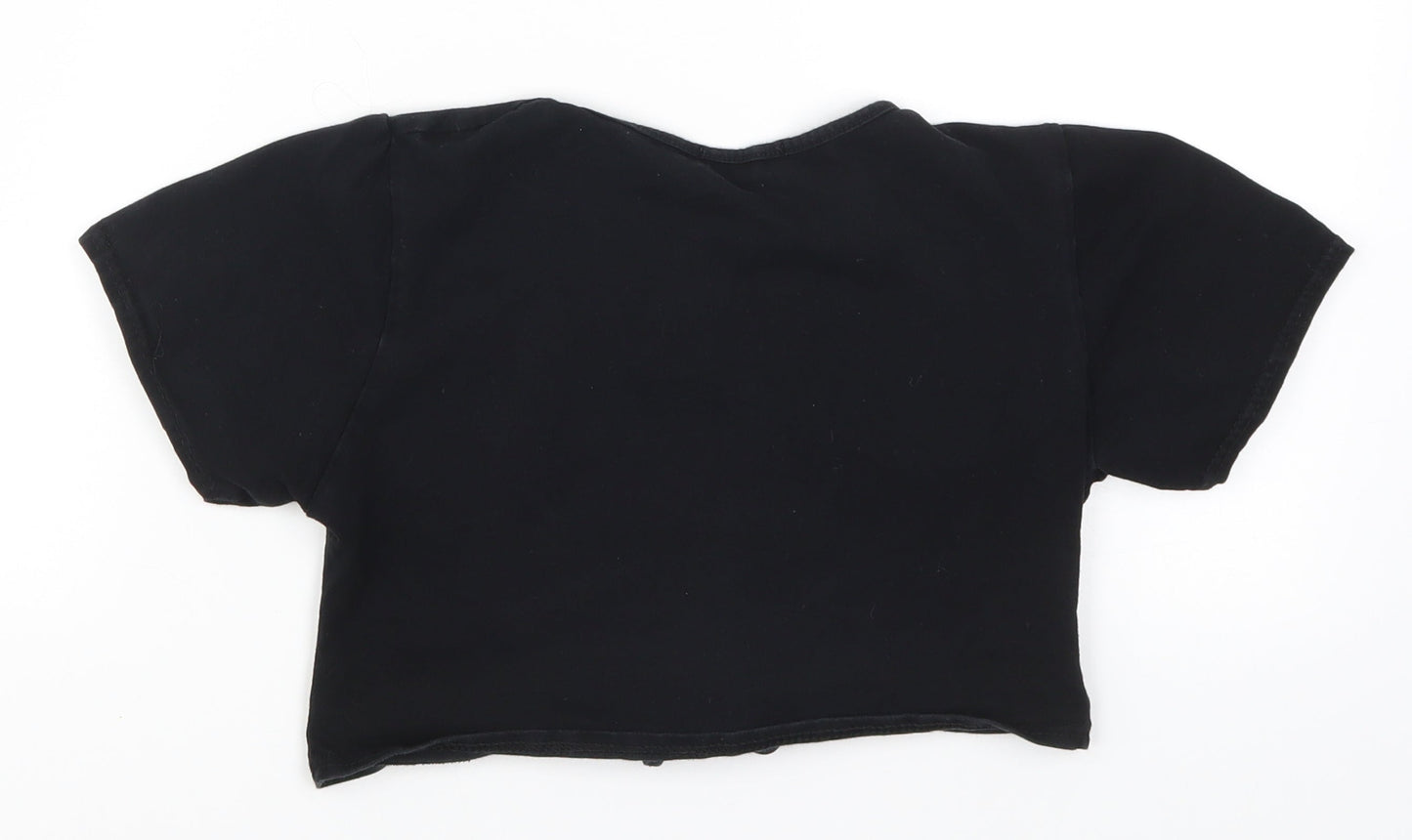 PRETTYLITTLETHING Womens Black   Cropped T-Shirt Size M
