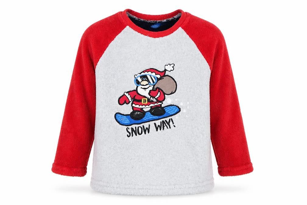 Primark Boys Red Colourblock   Pyjama Top Size 3-4 Years  - Snow Way