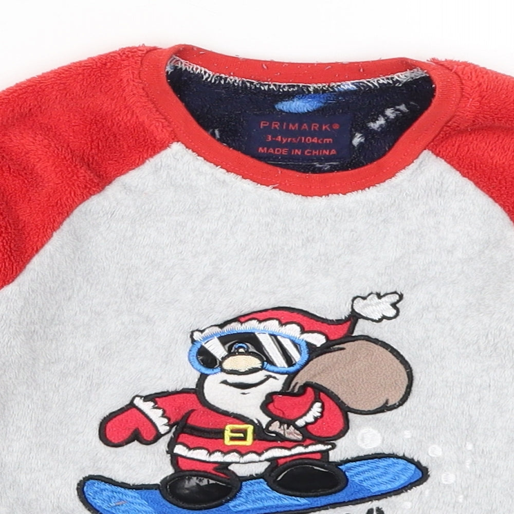 Primark Boys Red Colourblock   Pyjama Top Size 3-4 Years  - Snow Way