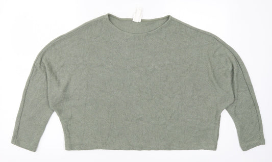 H&M Womens Green  Knit Pullover Jumper Size M