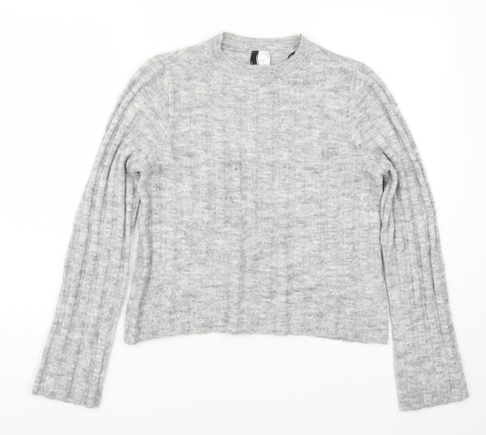 H&M Womens Grey  Knit Pullover Jumper Size XS