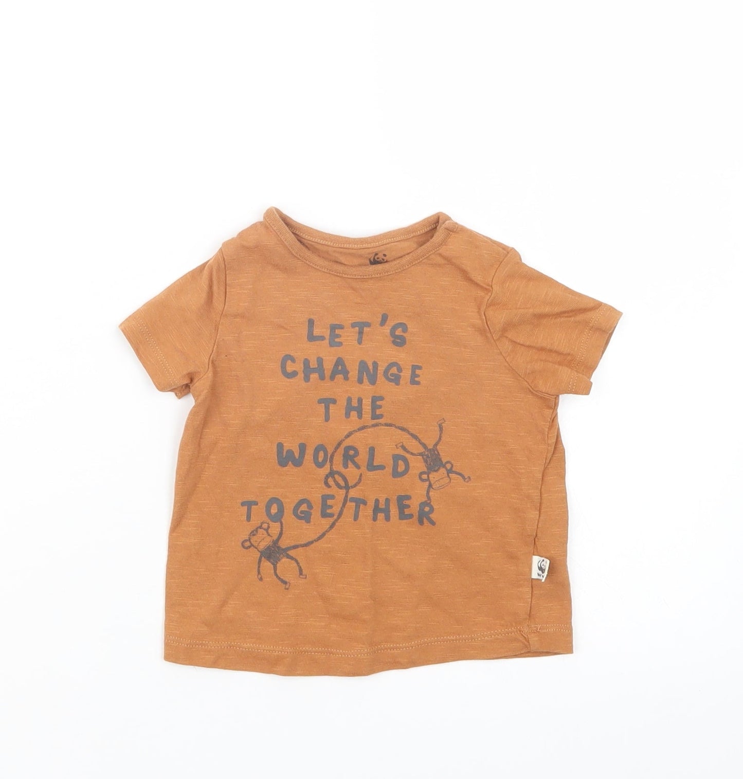 F&F Baby Brown   Basic T-Shirt Size 3-6 Months  - WWF