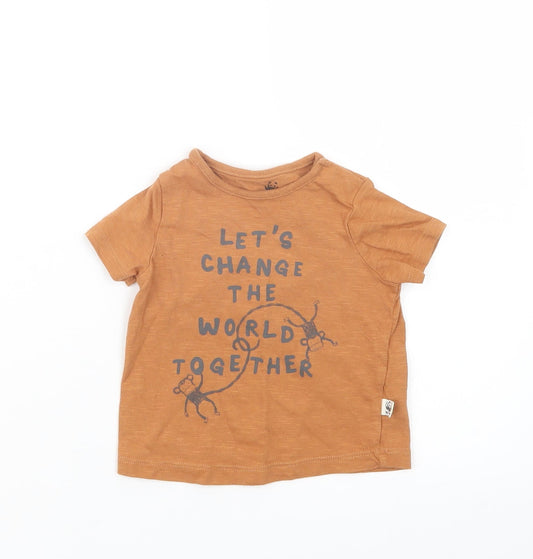 F&F Baby Brown   Basic T-Shirt Size 3-6 Months  - WWF