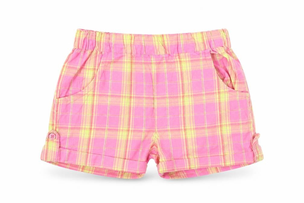 E-vie Angel Girls Pink Check  Boyfriend Shorts Size 2-3 Years