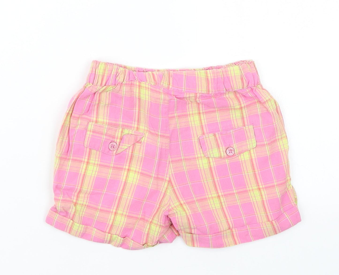 E-vie Angel Girls Pink Check  Boyfriend Shorts Size 2-3 Years