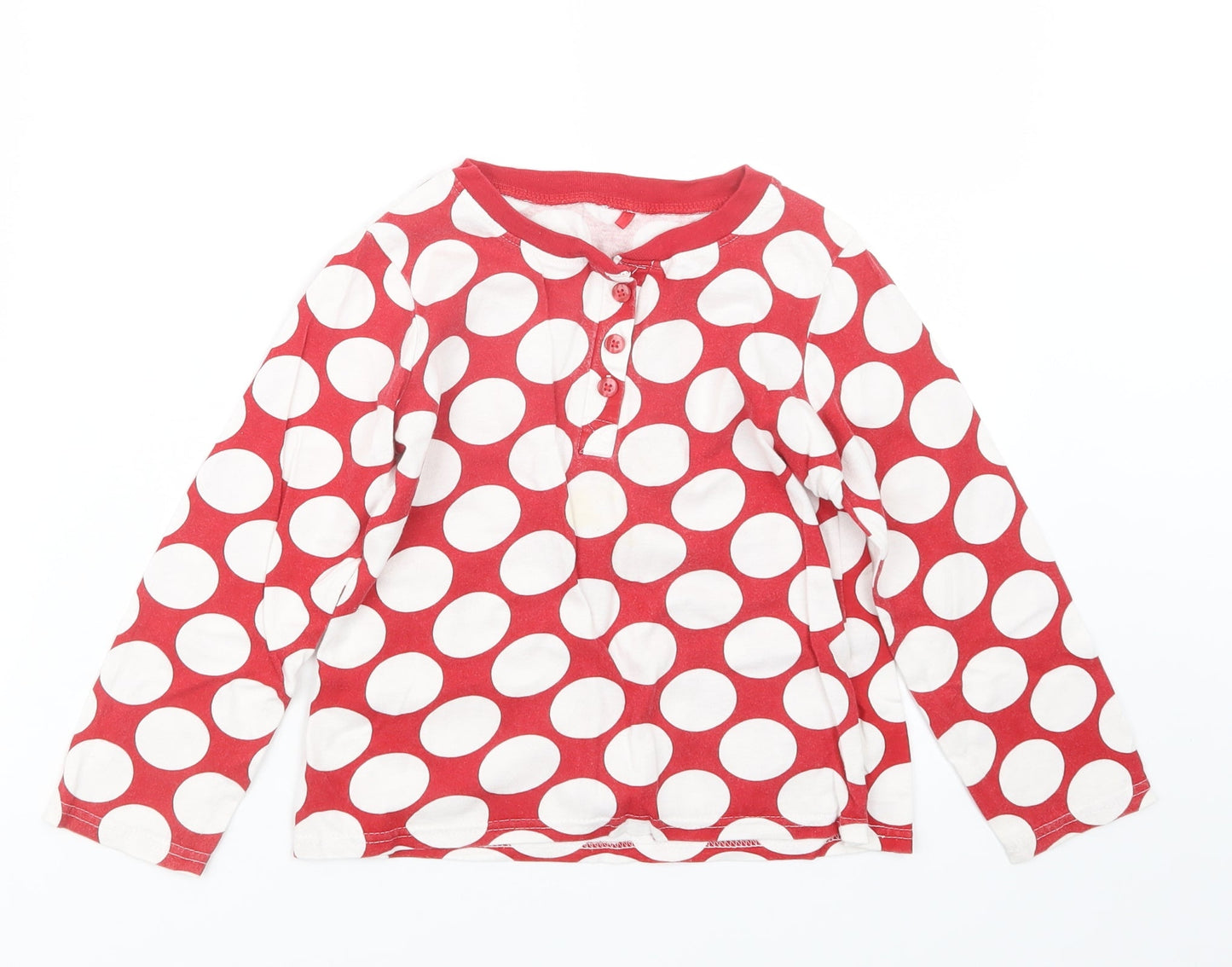 George Girls Red Polka Dot  Basic T-Shirt Size 5-6 Years