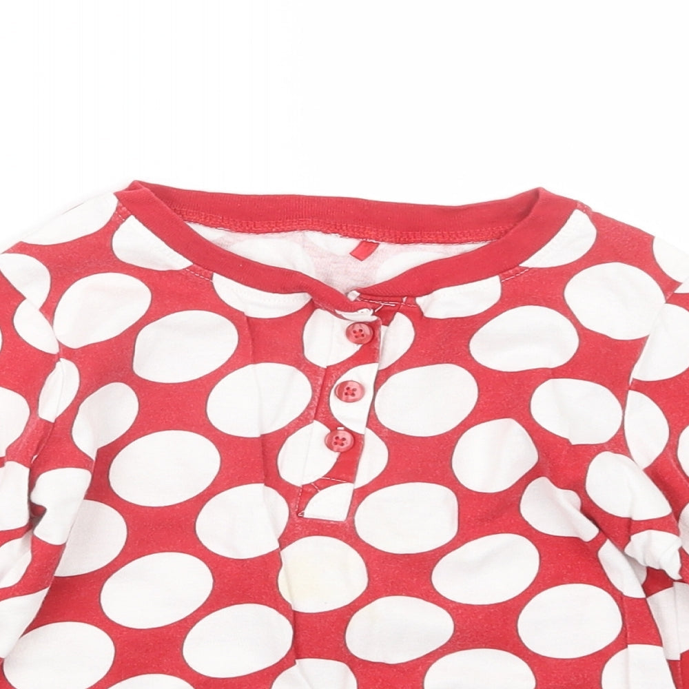 George Girls Red Polka Dot  Basic T-Shirt Size 5-6 Years