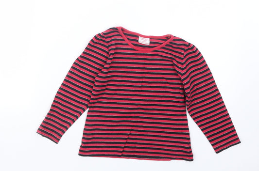Vintage Angels Girls Pink Striped  Basic T-Shirt Size 3-4 Years