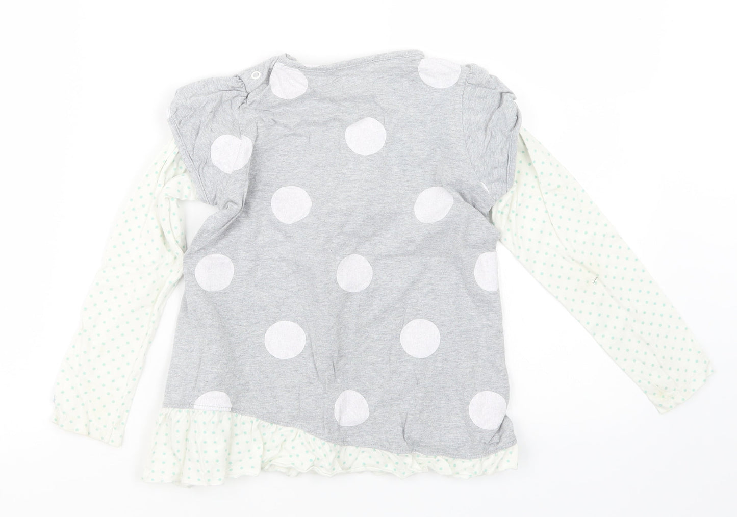 Marks and Spencer Girls Grey   Basic T-Shirt Size 6-7 Years  - Tatty Teddy