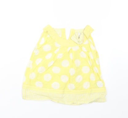 Additional front view of Next girls’ yellow polka dot basic blouse, size 2-3, years