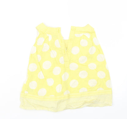 Back view of Next girls’ yellow polka dot basic blouse, size 2-3, years
