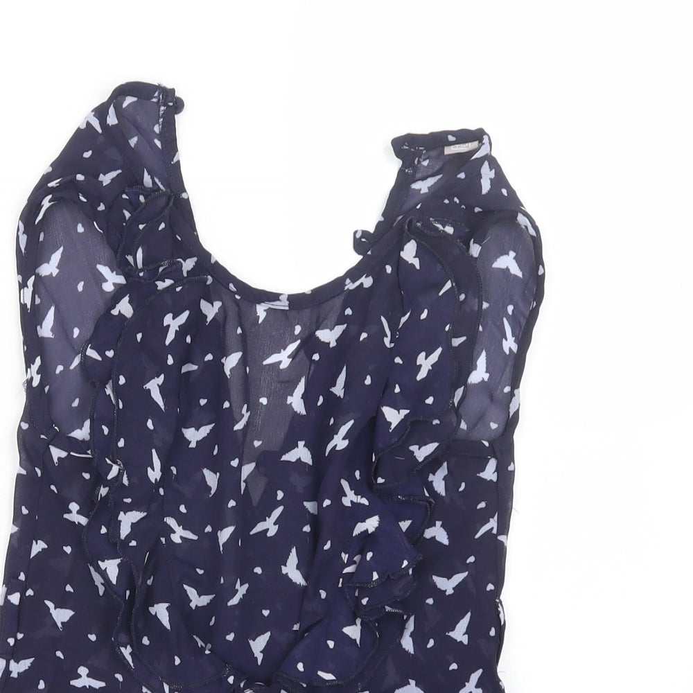 TU Girls Blue Geometric  Basic Blouse Size 5 Years