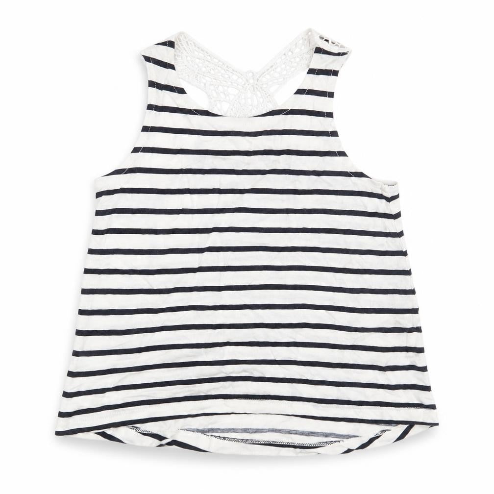 H&M Girls White Striped  Basic Tank Size 4-5 Years