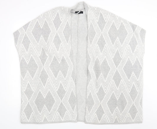 Atmosphere Womens Grey Argyle/Diamond  Wrap Jumper One Size