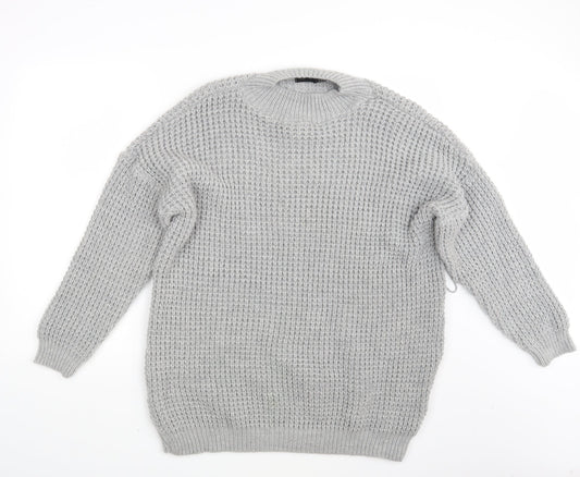 PRETTYLITTLETHING Womens Grey   Pullover Jumper Size 10