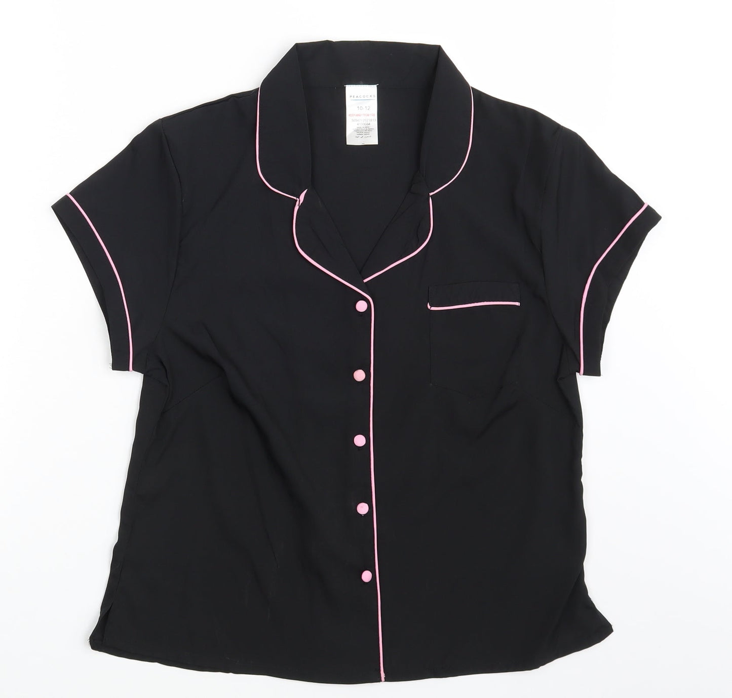 Peacocks Womens Black   Basic Button-Up Size 10