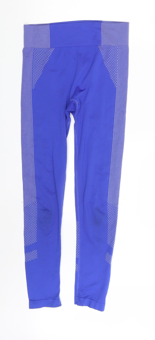 Work Out  Womens Blue Polka Dot  Jegging Leggings Size 10 L24 in