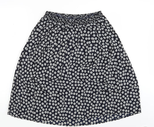 Preworn Womens Black Floral  A-Line Skirt One Size