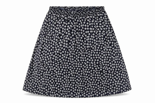 Preworn Womens Black Floral  A-Line Skirt One Size