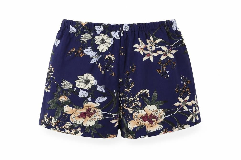 Preworn Womens Blue Floral  Sailor Shorts Size 24 in