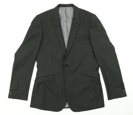 Burton Mens Black Striped  Jacket Blazer Size 42