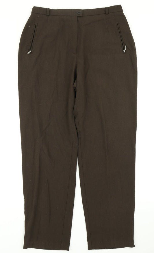 Marks & Spencer Womens Brown   Dress Pants Trousers Size 14 L27 in