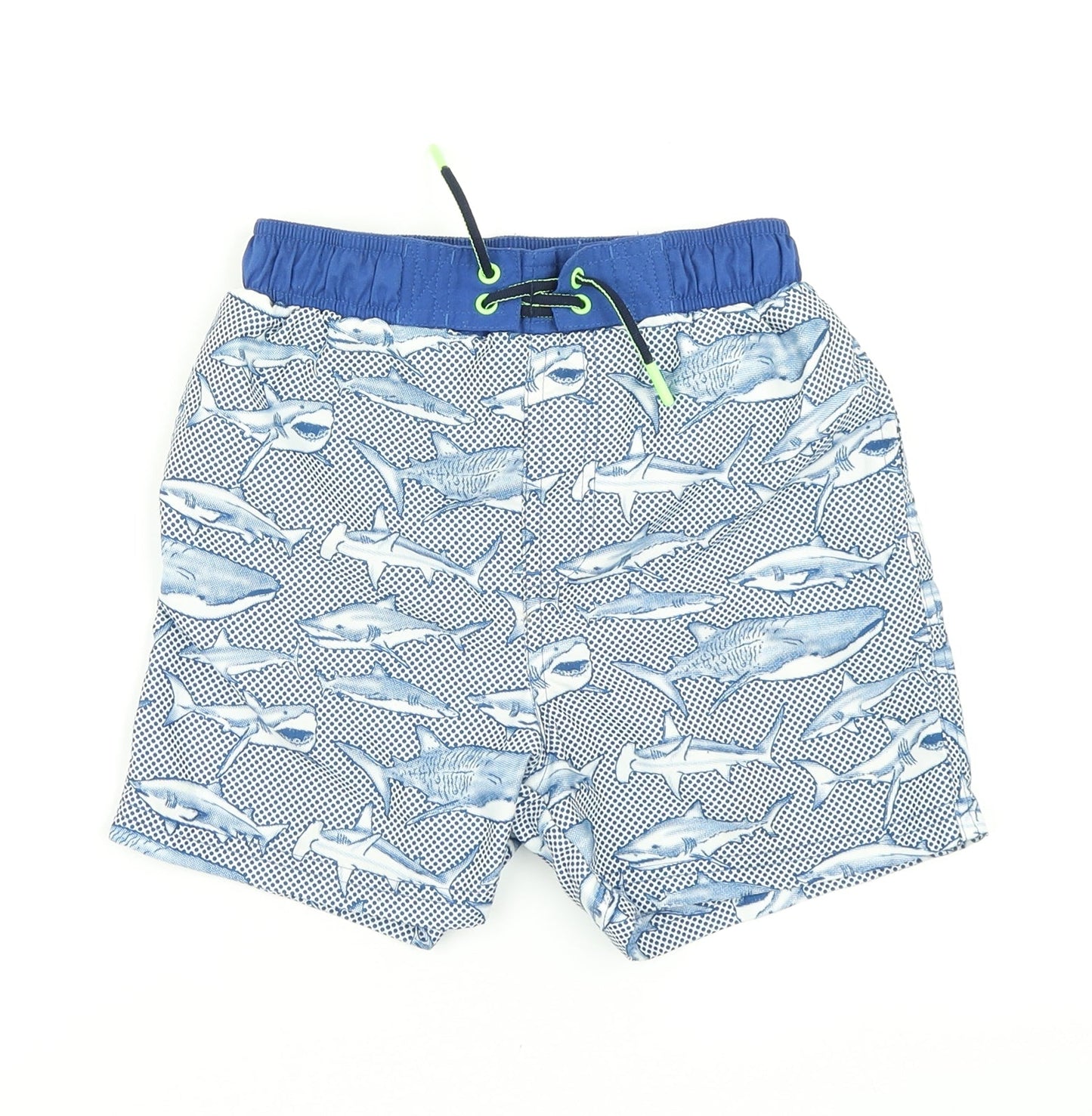 Ru Boys Blue Spotted  Cargo Shorts Size 7 Years - shark print