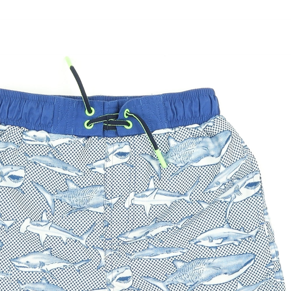 Ru Boys Blue Spotted  Cargo Shorts Size 7 Years - shark print