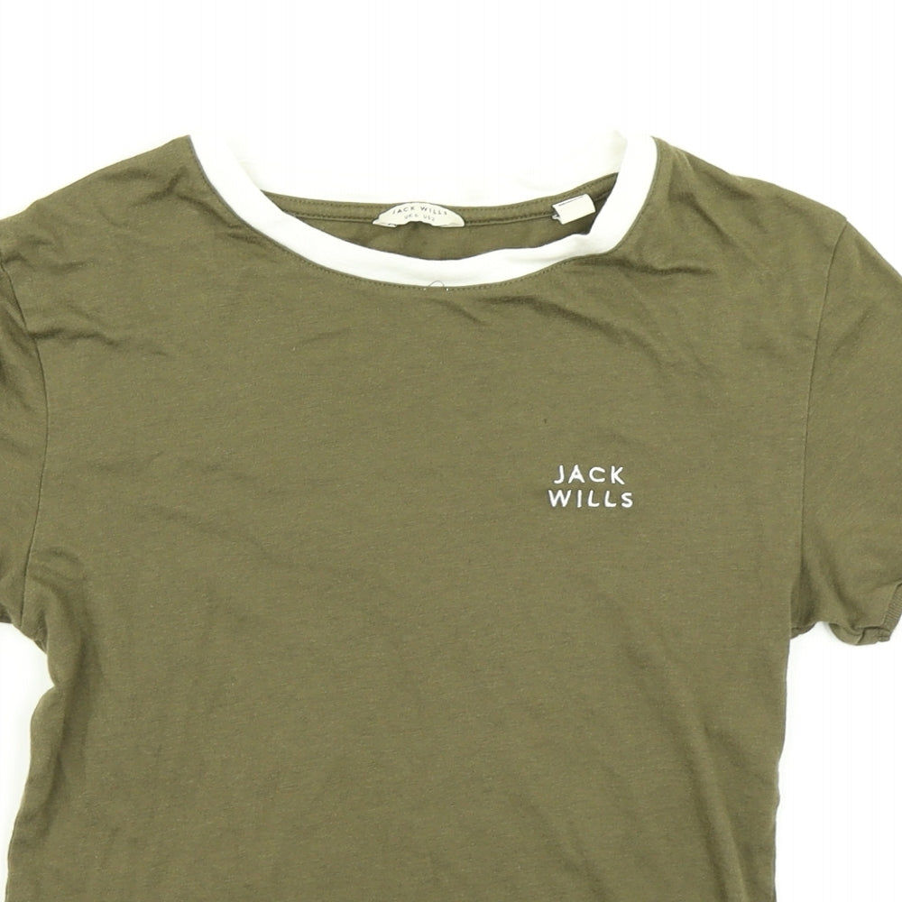 Jack Wills Womens Green   Basic T-Shirt Size 6
