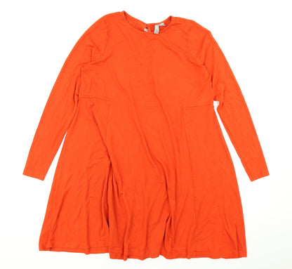 Additional front view of ASOS women’s orange fit & flare, size UK 12