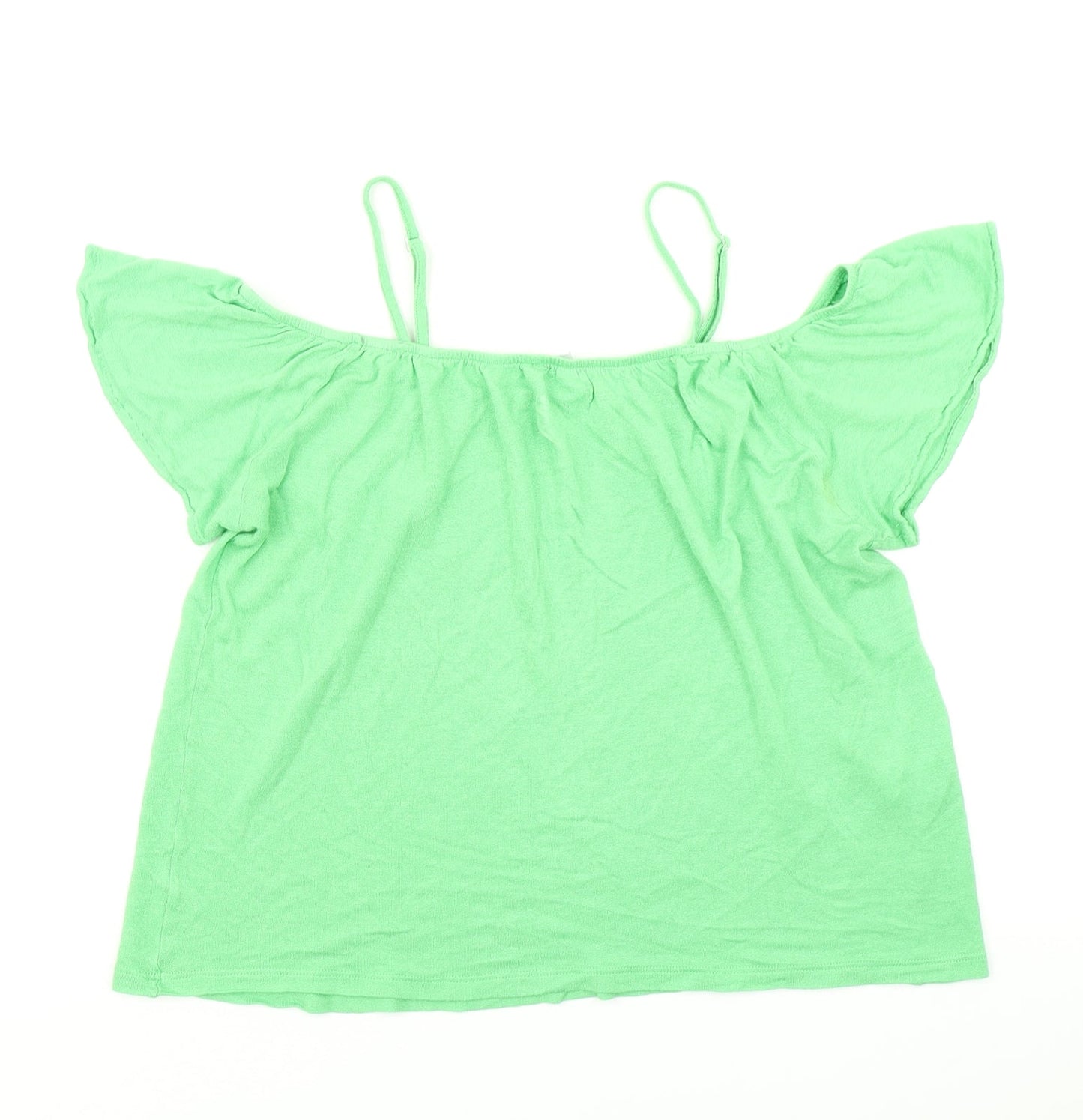 VERO MODA Womens Green   Basic Blouse Size M  - Cold Shoulder