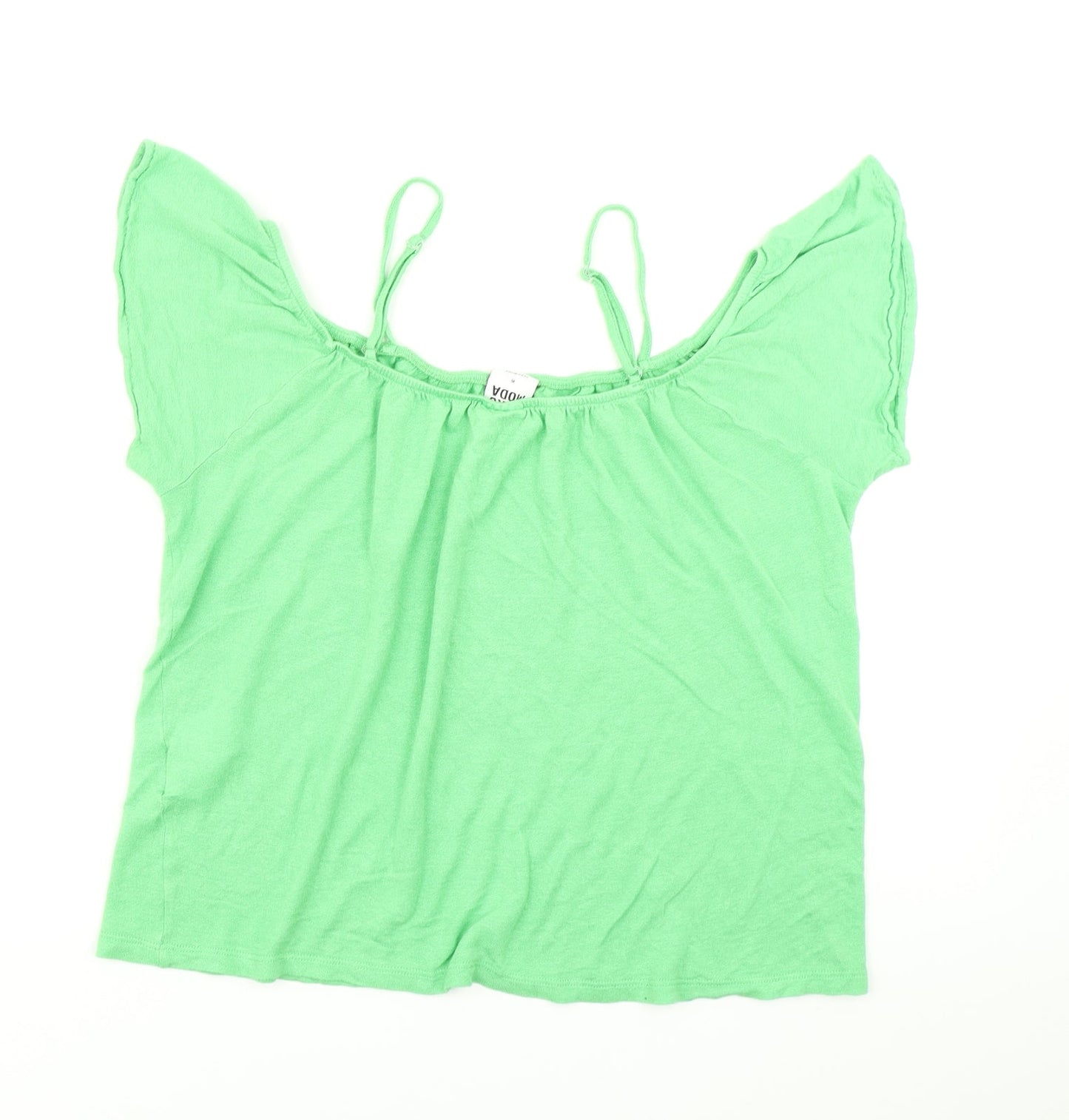 VERO MODA Womens Green   Basic Blouse Size M  - Cold Shoulder