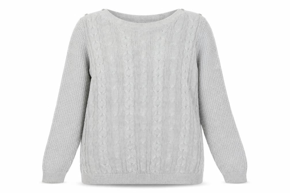 Isle Womens Grey  Knit Pullover Jumper Size 14