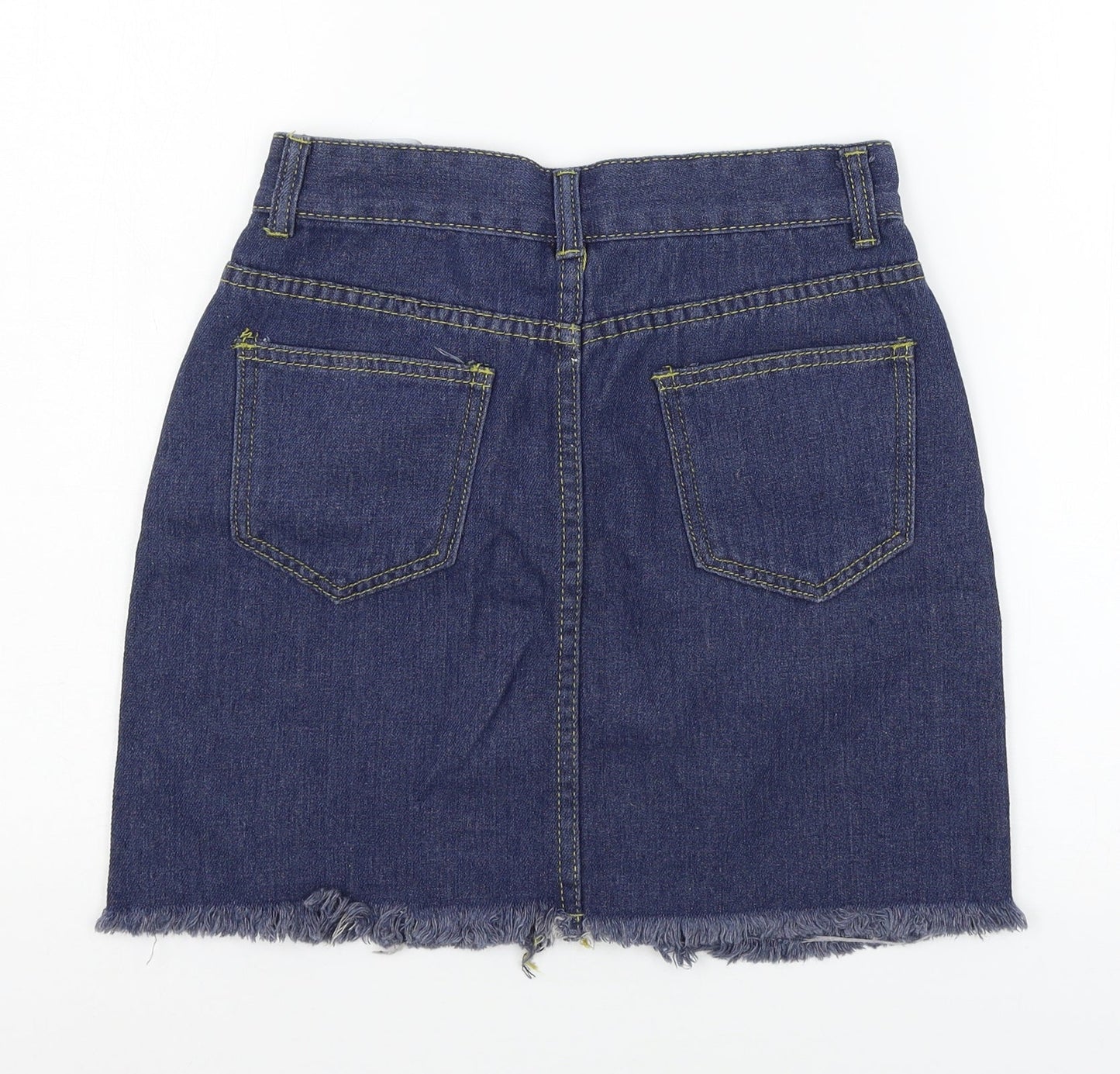 Preworn Womens Blue  Denim Mini Skirt Size S