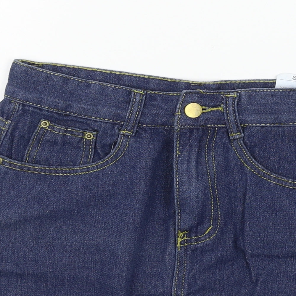 Preworn Womens Blue  Denim Mini Skirt Size S