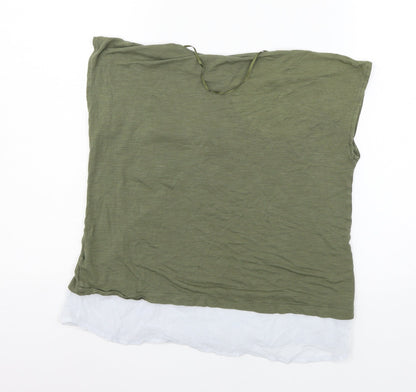Back view of Atmosphere women’s green jersey basic t-shirt, size UK 12