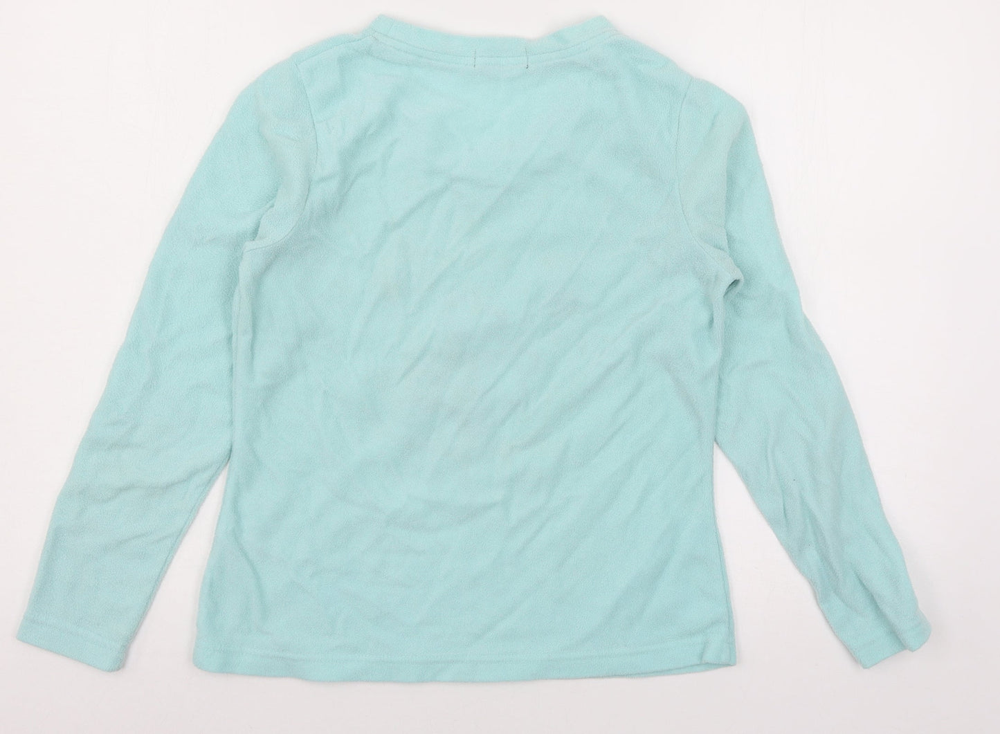 F&F Womens Blue Solid Fleece Top Pyjama Top Size 8  - Polar Bear