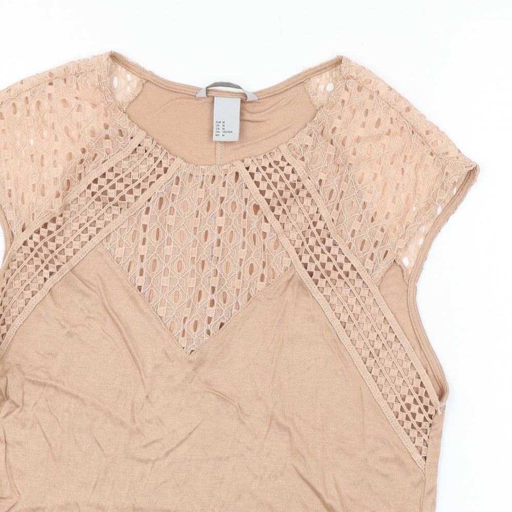 H&M Womens Pink  Jersey Basic T-Shirt Size M