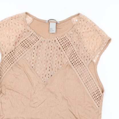 H&M Womens Pink  Jersey Basic T-Shirt Size M